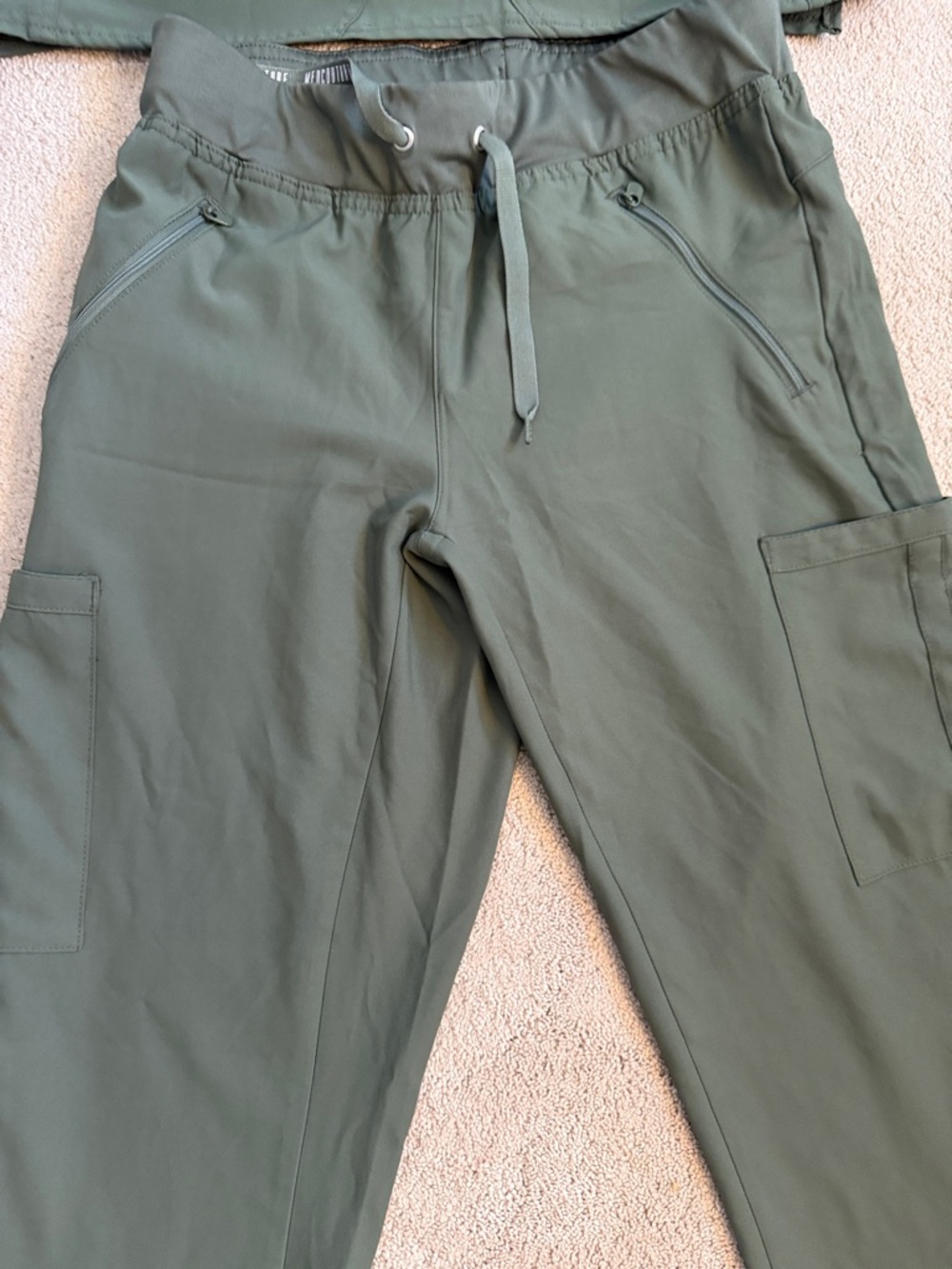 Med Couture Olive Green Cargo Jogger Scrub Pants - Picture 3 of 9